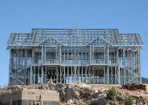 Flat Roof Modern Light Steel Framing For Building Construction
