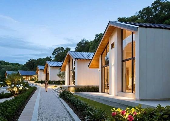 Modern Light Steel Frame House Kits With 3 Bedrooms NS/AS Prefab Light Steel Frame House