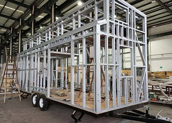 Cost Of Ready-Made Steel Frame Prefab Tiny House On Wheels With Trailer