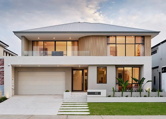 Luxury Prefab Villa 2 Story Steel Frame Modular Home US / AU / EU Standard Prefabricated House Kits