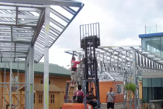 Light Steel Frame Structure Fireproof Metal Car Sheds / Waterproof Car Storage Sheds in Australia Standard