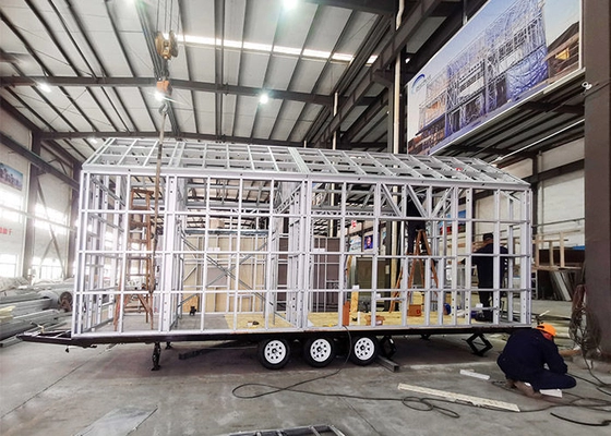 Prefab Trailer House On Wheels Sustainable Living Modular Home Light Steel Frame