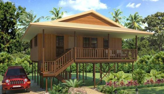 New Design Moistureproof Wooden House Bungalow / Saa Home Beach Bungalows Shower Kitchen