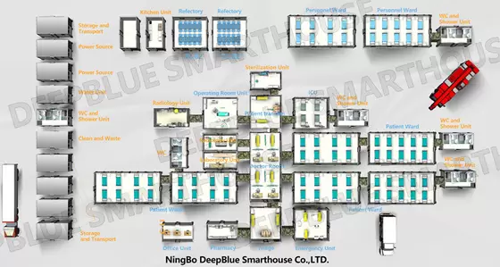 Deepblue Foldable Modular System Rapid Development Hospital Emergency Housing Shelter Isolation Lotus House