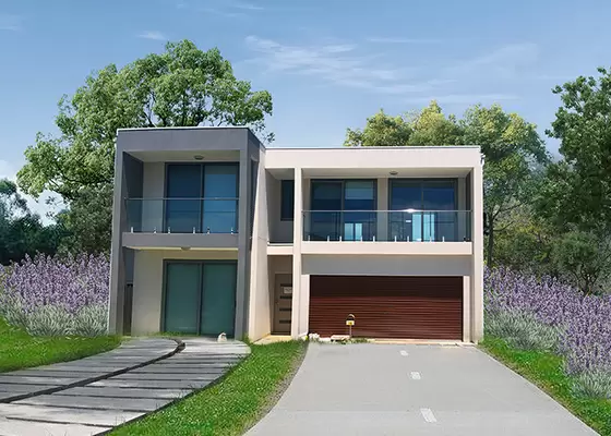 Steel Framing Prefabricated House / Easy To Assemble Home With Aluminium Sliding Doors