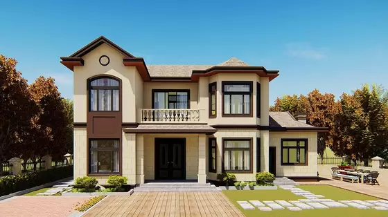 2 Storey Prefabricated Villa House With Light Steel Framing House Kits