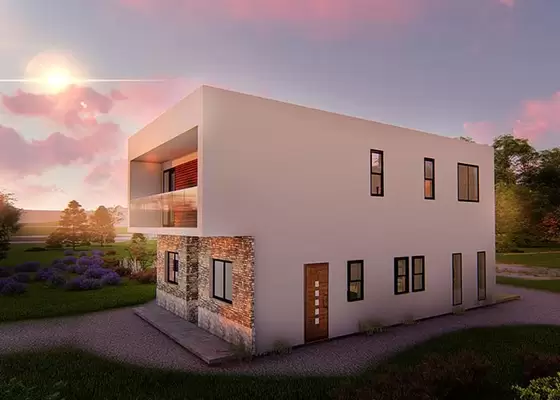 2-storey House for Family Light Steel Fame Prefabricated Home Easy to Assemble