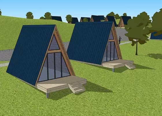 Australia Standard Light Steel Prefabricated Triangle Building With WPC Board Wall