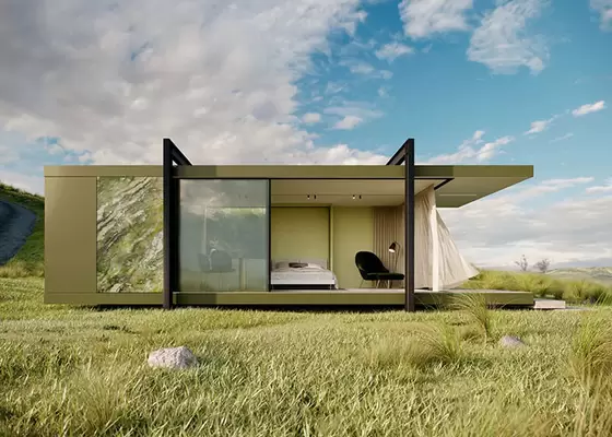 Prefab Light Steel Frame Overwater Bungalow Light Steel Frame House Dome Cabin House