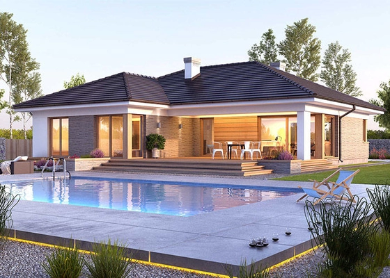 Luxury Two Storey Prefabricated Villa Furnished Light Steel Structure House