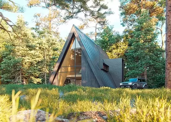 Prefab Hotel Unit Light Steel Space A Frame Tiny Homes Portable Kit Homes