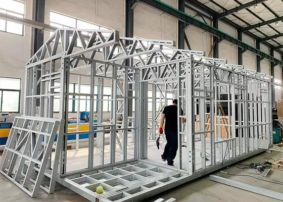 White Prefab Light Steel Frame Structure Frame Modern Mobile Homes
