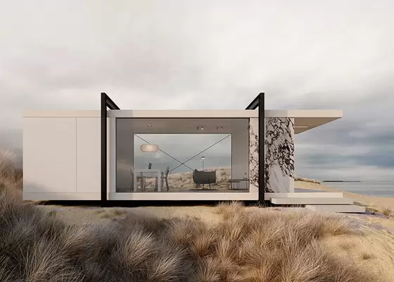 Prefab Light Steel Frame Overwater Bungalow Light Steel Frame House Dome Cabin House