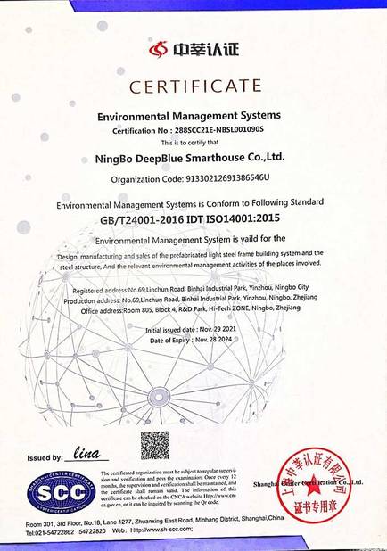 China NINGBO DEEPBLUE SMARTHOUSE CO.,LTD certification