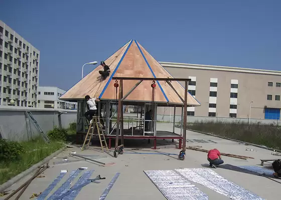 Fireproof Two-Story Prefab Beach Bungalow , Blue Home Beach Bungalows Wooden Bungalow