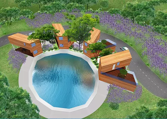 PVC Ceiling Panel Modular Cabin Unit / Prefabricated Home With Aluminium Sliding Doors