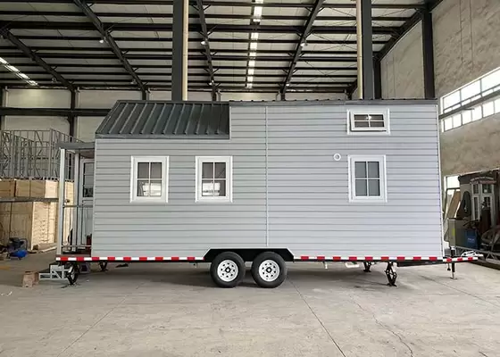 Modern Modular Wpc Board Prefabricated Tiny House On Wheel With Light Steel Frame