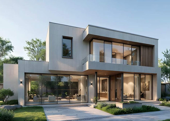 Light Steel Structure Luxury Modern Villa Prefab House Kits Hurricane Proof