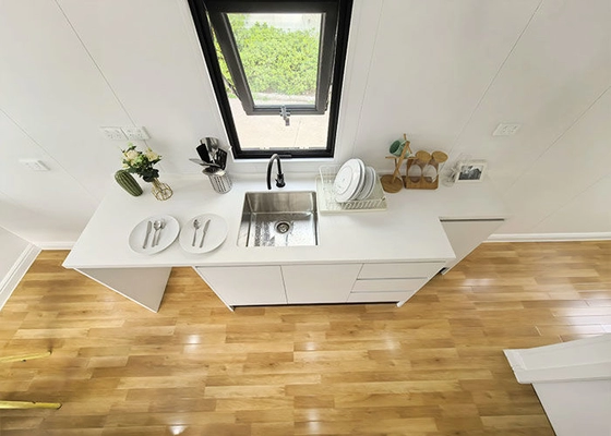 Expandable Mobile Tiny House On Wheels Prefab 2 Bedroom Cabin Ready Made Container