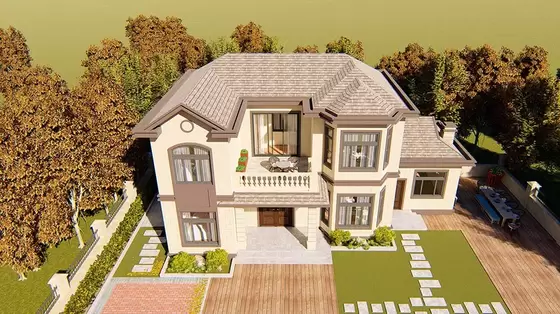 2 Storey Prefabricated Villa House With Light Steel Framing House Kits