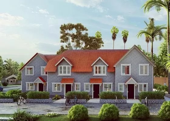 2 Storey Prefabricated Apartment Buildings With Light Steel Frame House