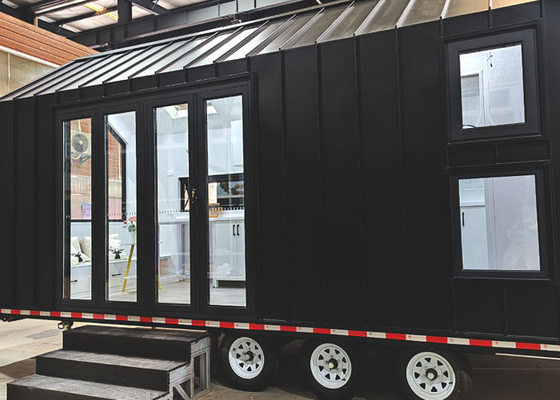 Portable Prefabricated Tiny Home Mobile Expandable Prefab House On Wheels With Bathroom And Kitchen