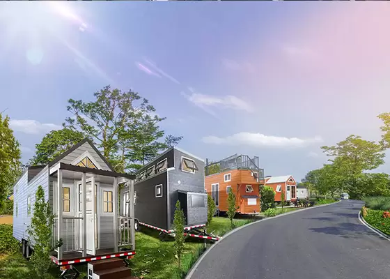 Camping Travel Trailer Integrated Prefabricated Tiny House Prefab Light Steel Frame House