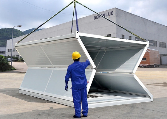 20FT 40FT Prefab Foldable Flat Pack Modular Folding Container House Galvanized RHS 40*40 Chassis Purlin for Emergency Shed