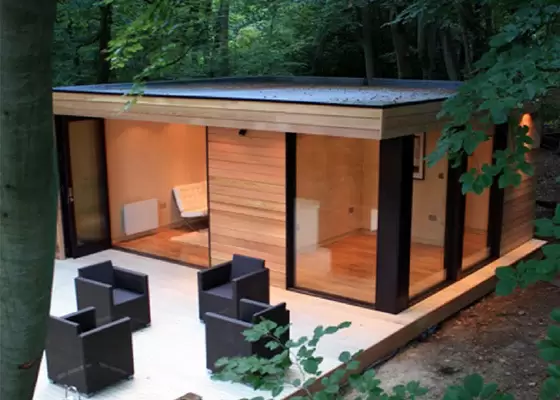 Soundproof Prefab Garden Studio Light Gauge Steel Structure Toilet Washbasin Garden Studio