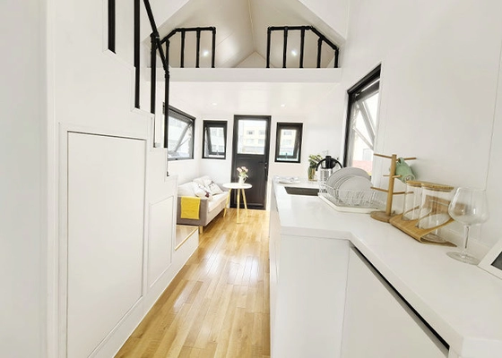 Expandable Mobile Tiny House On Wheels Prefab 2 Bedroom Cabin Ready Made Container