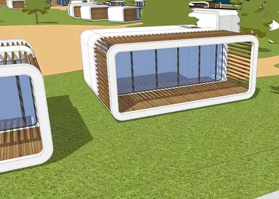 Aluminum Sliding Doors Prefab Cabin Prefabricated Bungalow Prefab Garden Studio Steel Frame Prefab Modular Homes