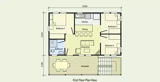 Prefab Light Steel Structure Beach Bungalows Wooden Look House