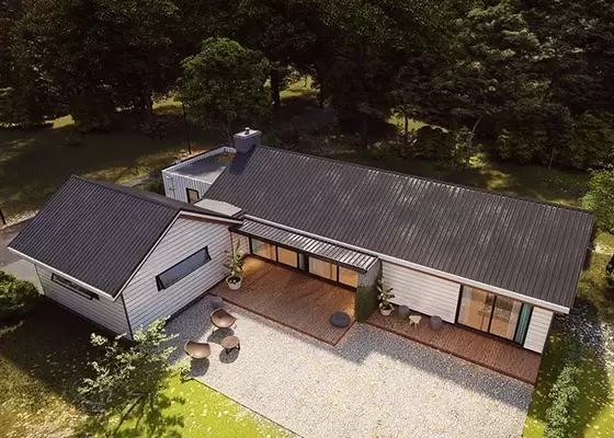 New Zealand Standard Single Storey Light Steel Frame Prefab Villa For Family prefab home ktis