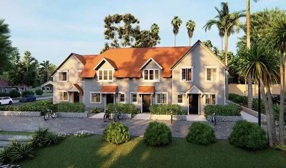 2 Storey Prefabricated Apartment Buildings With Light Steel Frame House In The UK