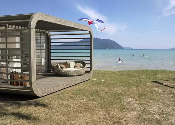 Aluminum Sliding Doors Prefab Cabin Prefabricated Bungalow Prefab Garden Studio Steel Frame Prefab Modular Homes