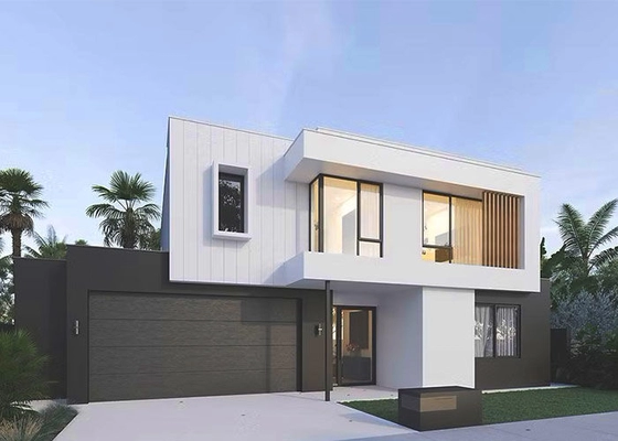 Light Steel Structure Luxury Modern Villa Prefab House Kits Hurricane Proof