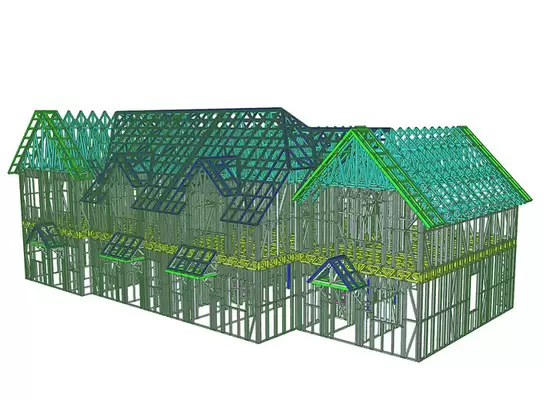 2 Storey Prefabricated Apartment Buildings With Light Steel Frame House In The UK