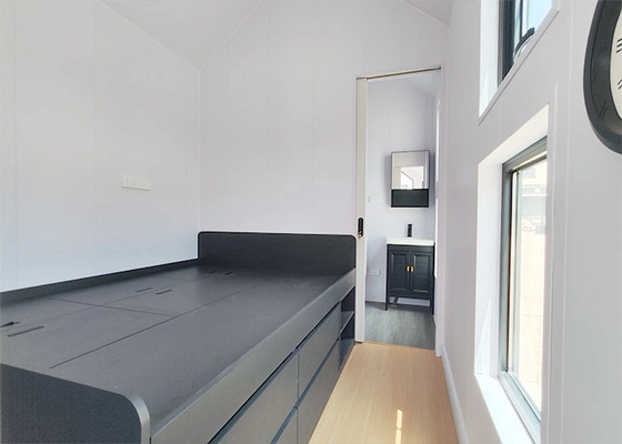 Prefab Light Steel Frame Trailer House On Wheels Sustainable Living Modular Home