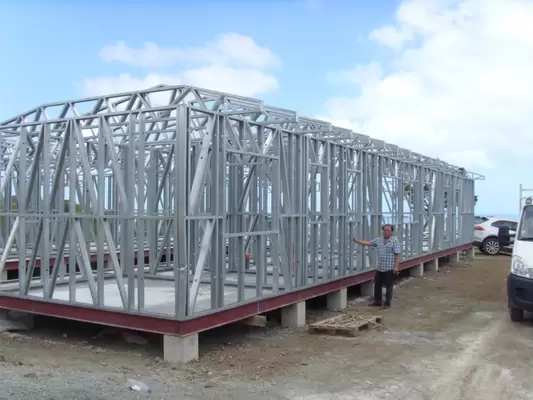 Prefabricated Light Steel Frame Houses / Hurricane Resistant Prefab House