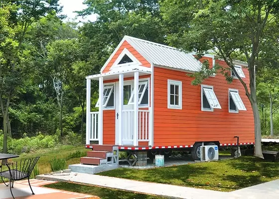 Modern Color Small Modern Prefab Homes Prefabricated Tiny House With Trailer