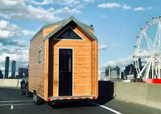 AU/US/NZ Standard Prefabricated Light Steel Tiny House On Wheels With Trailer Wholesale