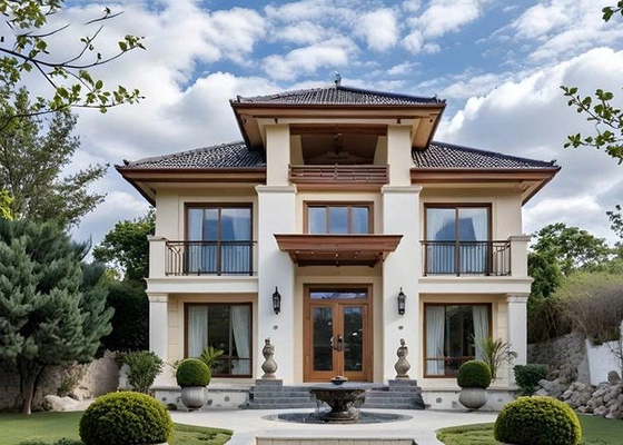 NS / AS Luxury Modern Villa Prefab Homes Light Steel Frame Structure