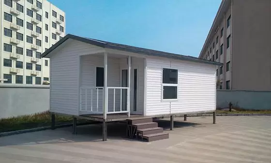 White Eco Friendly Prefabricated Mobile Homes / Light Steel Log Mobile Homes