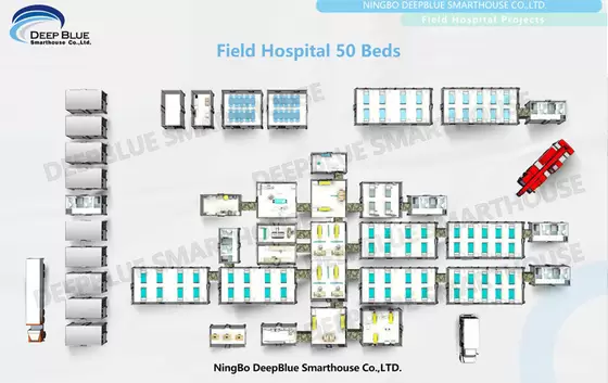 Deepblue Foldable Modular System Rapid Development Hospital Emergency Housing Shelter Isolation Lotus House