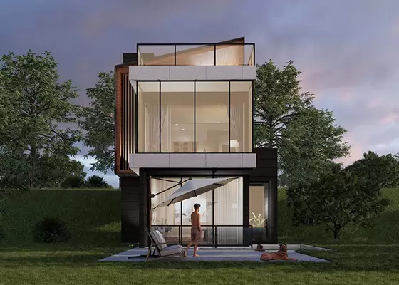 AS/NZS/USA Standard Prefab Light Steel Frame House For Living Luxury Modular Hotel Unit