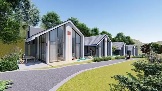 Prefab Light Steel Frame House Hotel Unit Optimal Integration With Landscape