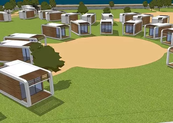 Aluminum Sliding Doors Prefab Cabin Prefabricated Bungalow Prefab Garden Studio Steel Frame Prefab Modular Homes