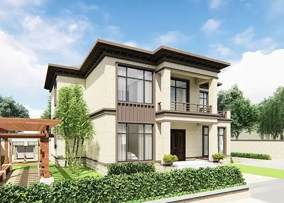 EU Prefabricated house Light Steel Framing 2-Storey Villa House For Living