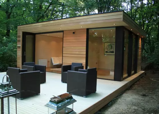 Beautiful Prefab Tiny House Garden Studio Cabin With Deck Modular Homes
