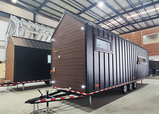 Portable Prefabricated Tiny Home Mobile Expandable Prefab House On Wheels With Bathroom And Kitchen
